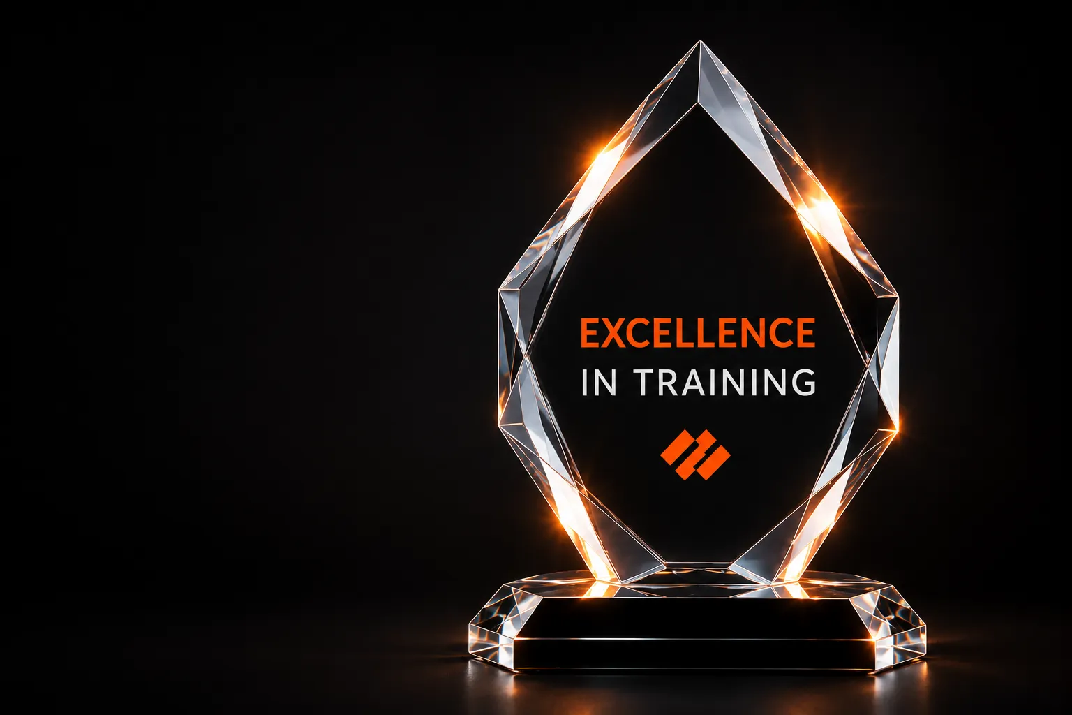 Excellence in Training crystal award
